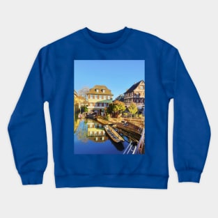 Colorful romantic city Colmar, called little Venice in France, A Crewneck Sweatshirt